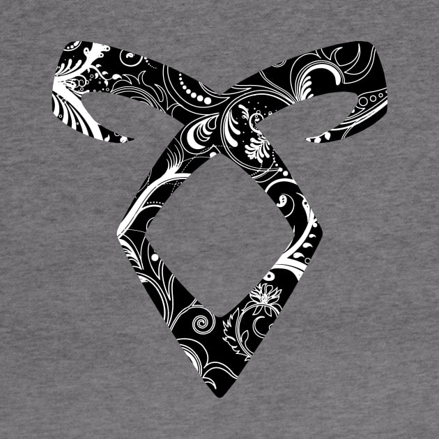 Shadowhunters rune - Angelic power rune (floral decorations - solid shape) | Malec | Mundane | Parabatai | Alec, Magnus, Clary, Jace, Izzy by Vane22april